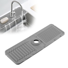 BSOON Wasserhahn Spritzschutz Abtropftablett Matte, Abtropfmatte Silikon Wasserhahn Abtropfmatte, Tropffänger Tablett Wasserfänger Matte für Küche Badezimmer