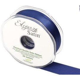 Eleganza Double Faced Satin 25mm x 20m Midnight Blue No.19, 25 mm x 20 m