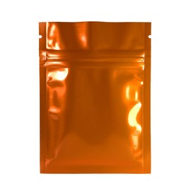 QQ Studio 100pcs Double-Sided Glossy Metallic Mylar Flat Packaging QuickQlick™ Bags (3.3" x 5.1", Glossy Orange)