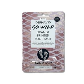 Derma V10 Go Wild Foot Mask, Vitamin E, Hyaluronic Acid, Orange And Cranberry Extract, Moisturises And Nourishes Feet, Softens Rough, Dry And Cracked Heels, Natural Ingredients, Vegan Friendly