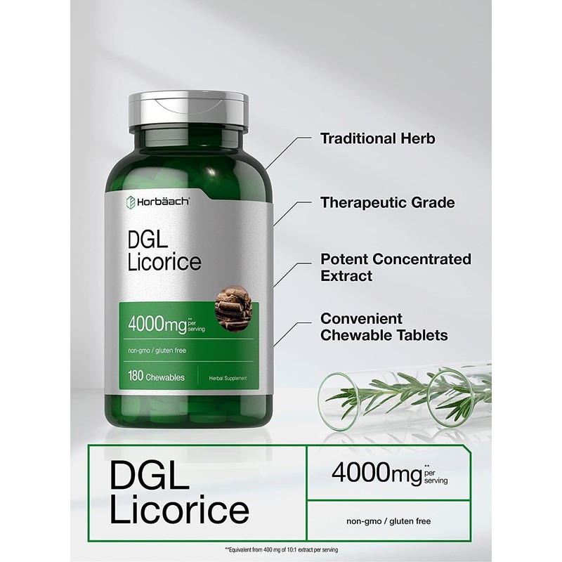 Horbäach DGL Licorice Chewable Tablets | 4000 mg | 180