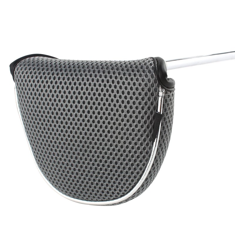 Andux Mesh Mallet Putter Cover Golf Putter Head Covers Gray,