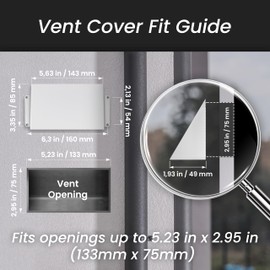 Repa Market 5.5 x 3 Inch White Galvanized Steel Vent Cover - Duct Exhaust/Inlet Rain Deflector - Weatherproof Guard for Ventilation Systems/Indoor/Outdoor Vent Hood/Air Vent Grille Protection Roof
