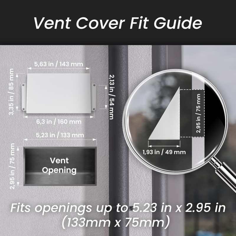 Repa Market 5.5 x 3 Inch White Galvanized Steel Vent