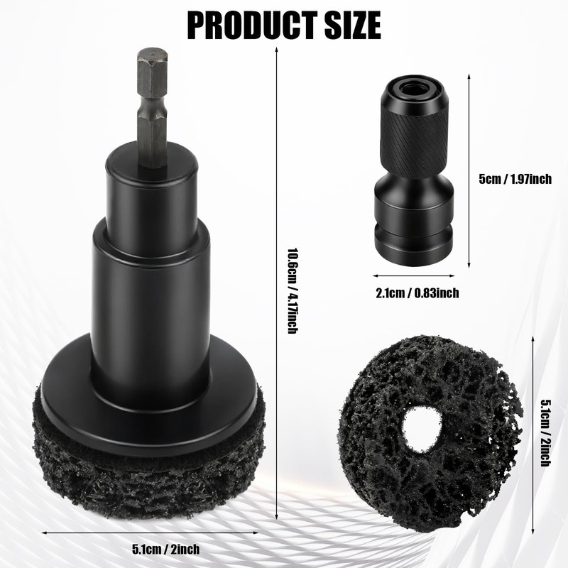 Muomdid Wheel Hub Cleaning Tool Set, 10 Pads for Drill