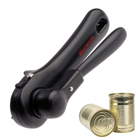 Westmark Sicherheitsdosenöffner, mit Zange und Hebel, Länge: 17,5 cm, Rostfreier Edelstahl/Kunststoff, Klu 2, Schwarz, 10382260