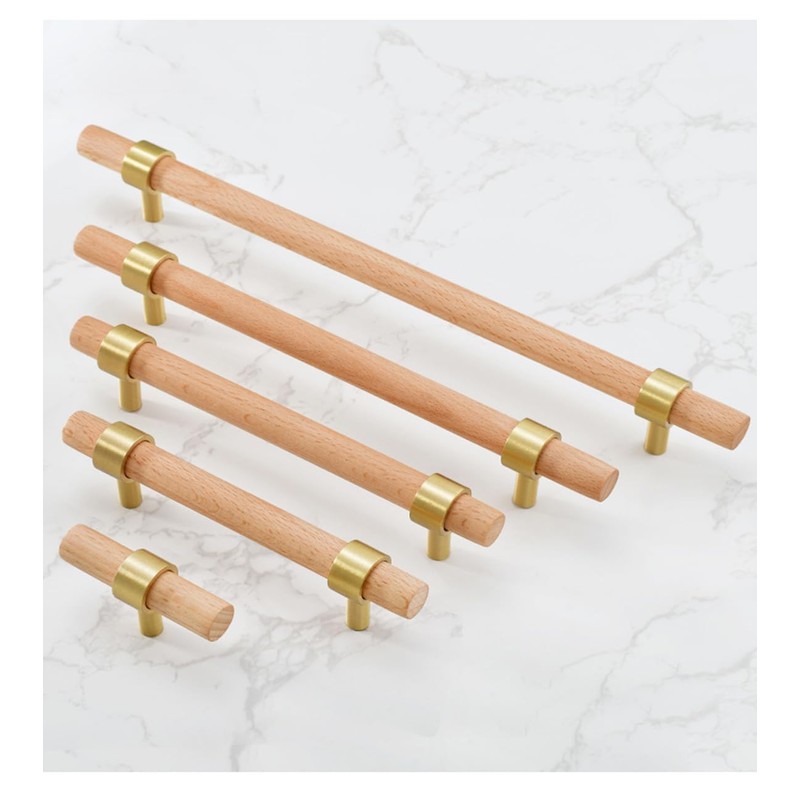 SYZOW 6 Pack Wood Cabinet Pulls 160Hole Center Wood Cabinet