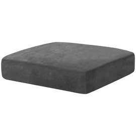 CHELZEN Velvet Sofa Seat Cushion Cover, Highly Elastic Seat Cover, Stretch Sofa Seat Cover, Protective Sofa Cover, L-shaped Corner Sofas for Living Room (Large 1 Seater, Grey)