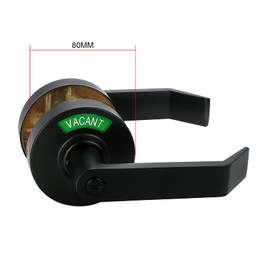 Mutex Large Grade 2 Commercial Privacy Indicator Lock with Oversized for Men Women Restroom Inuse or Vacant, ANSI Grade2 Grade, Perfect Professional Office 3.15in Black, 2.75in 70mm Rose, (DLS2-B)