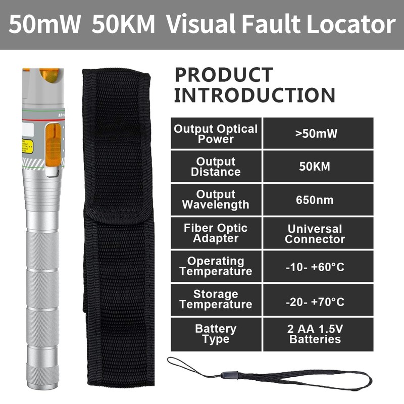 Fiber Visual Fault Locator with FC/LC Adapter Kit, VFL Include