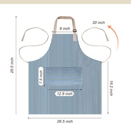 ATROPOS 2 Pack Aprons for Women with Pockets, Waterproof Cooking Aprons for Women, Adjustable Bib Apron Chef Aprons Painting Apron for Kitchen,Cooking,Baking,BBQ,Cleaning,Painting