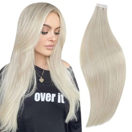 RUNATURE Blonde Hair Extensions Tape in Human Hair 10 Inch Hair Tape in Extensions Blonde Tape in Hair Extensions for Short Hair 30g 20pcs