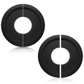 Litoexpe 2 Pcs Black Split Ceiling Medallion Ceiling Fan Light Covers, PU Ceiling Medallion for Ceiling Light Fixtures Ceiling Fans Chandeliers 10" OD x 3.8" ID