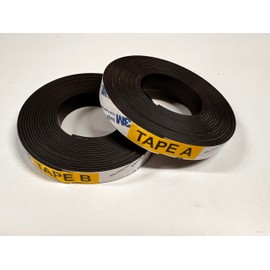 Yamsop Adhesive Magnetic Tape A+B (13 ft + 13 ft), Flexible Magnetic Tape with Adhesive Backing for Screen Doors and Window Screens, Magnetic Stripes with Mutual Attraction