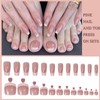 48 Pieces French False Nails for Sticking and Toenails Kit