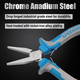 SPEEDWOX 4.5 Inch Flat Pliers for Jewellery Making Smooth Jaw Pliers Wire Bending or Straightening Ring Opening Duck Bill Fine Pliers for DIY Jewellery Making Hobby Projects