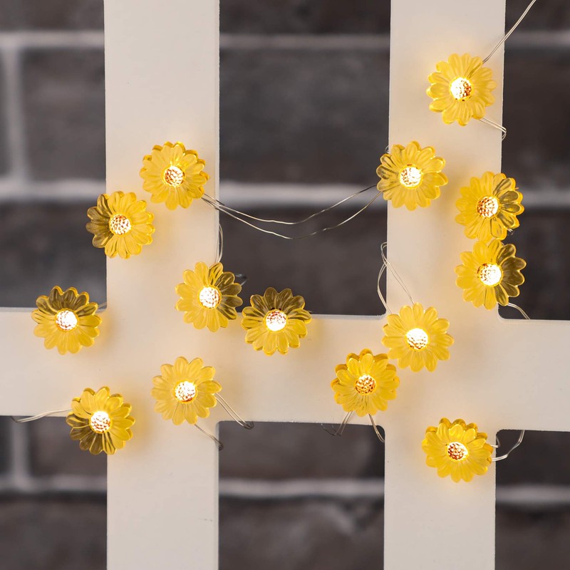 Silverstro 10 ft 30 LEDs Sun Flower Fairy Lights Remote