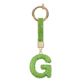 QUARKZMAN Buchstabe G Buchstabenanhänger Strass Initial Alphabet Letters Charm Zubehör für Schlüsselanhänger Armband Armband Halskette Schmuckherstellung Taschen, Hellgrün