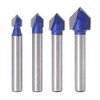 Eyech 4pcs V Groove Router Bit 1/4 Inch Shank Carbide