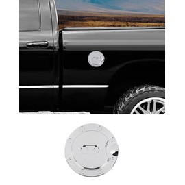 DSWSQ Chrome Fuel Tank Filler Cap Cover for 2002-2008 Dodge Ram Fuel Tank Gas Door Filler Cover