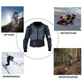 Motorcycle Full Body Armor Protection Jacket Pro Motocross Street Skiing Biking Spine Chest Protector (3XL)