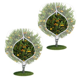Fruit Tree Netting Covers with Zipper to Protect from Squirrels and Birds Large Netting for Fruit Trees Net Protection, White, 71" x 75", 2 Pack