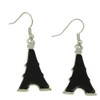 Lilylin Designs Black Eiffel Tower with Clear Crystal Dangling Pierced