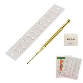 GGFSSQ Ear Seeds Acupuncture Kit - 20 Pieces - Acupressure with Ears Seed, with Bonus Free Chart and Brass Acupressure Probe - for Balance & Wellness (transparent-20pcs)