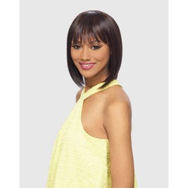 VANESSA Slim Lite Fashion Wigs Medium Short Length Straight Style with Bang Heat Wave Synthetic Hair Wig - SLB TWO (OMT4/GBLOND)
