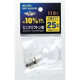 ELPA GKP-H22H(W) Mini Krypton Bulb Lighting E17 110V 22W White