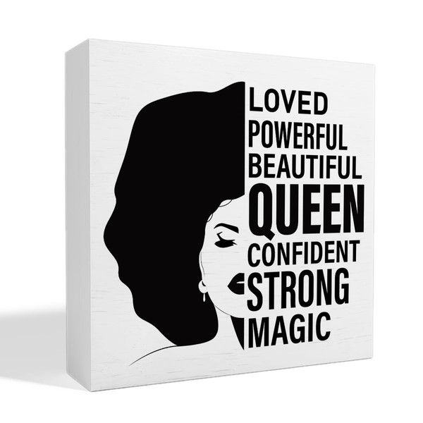 Black Women Decor Wooden Box Sign, Inspirational African American Women