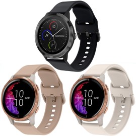 ViCRiOR Bands Compatible with Garmin Venu Smart Watch, Quick Release Soft Silicone Fadeless Pattern Printed Floral Replacement Band for Garmin Vivoactive 3 / Vivomove Luxe / Vivomove HR