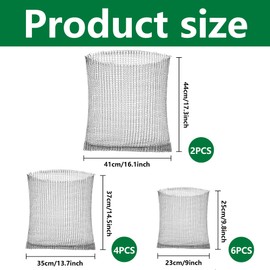 Pack of 12 Plant Baskets Vole Protection, Vole Basket, 1/3/5 Gallon Metal Mesh Bags Made of Stainless Steel, Plant Root Protection for Protection of the Roots of Trees, Flowers, Vegetables (12 Pieces)