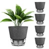 HYNZ 2024 Upgraded 5 Pack 6-Inch Self-Watering Planter Pots with