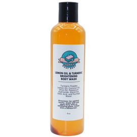 Lemon Oil & Turmeric Body Wash - Radiant Skin, Daily Use, Cleansing Turmeric Soap, Even Out Skin, Lemon Soap Wash, Body Care, Moisture, Gentle Cleanser, Turmeric Soap, Essential Oil, Handmade Skin Care (16 oz)
