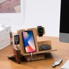 JackCubeDesign Wood Smart Watch Charger Bamboo dock Stand Multi Device
