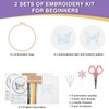 DOOCECIY 2 Pcs Embroidery Stitch Kits for Adults Beginners Gift,