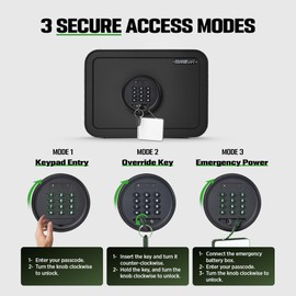 ISLANDSAFE Home Safe Box, Digital Small Personal Safes, caja fuerte, Security Money Closet Electronic Lock Box with Keypad for Pistol Cash Jewelry, Document, Hotel, Dorm, Office (1.0cuft Black)