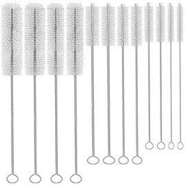 KUTO 12 Pcs Straw Cleaner Brush Kit with Nylon Bristles - Extra Long Pipe Cleaners for Tumbler, Water Bottle, Sippy Cup, Tubes & Hummingbird Feeders - 6 Different Diameters