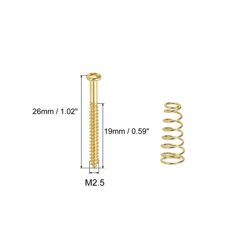 PATIKIL Bass Guitar Pickguard Mounting Screws with Spring M2.5x26mm Bass