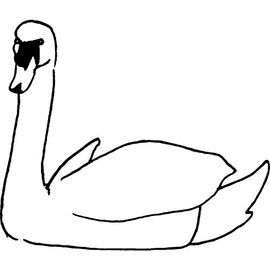 Azeeda 'Eleganter Schwan' Unmontierter Gummistempel - für Basteln, Scrapbooking und Kartengestaltung - Größe A7 (RS00006893)