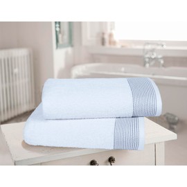 BELIZZI HOME Juego de 2 toallas de baño de gran tamaño, 28 x 55 pulgadas, 100% algodón, L, color blanco