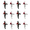 LOTIKOU 40 Pcs Cross Rose Charms, Alloy Gothic Thorns Pendants,
