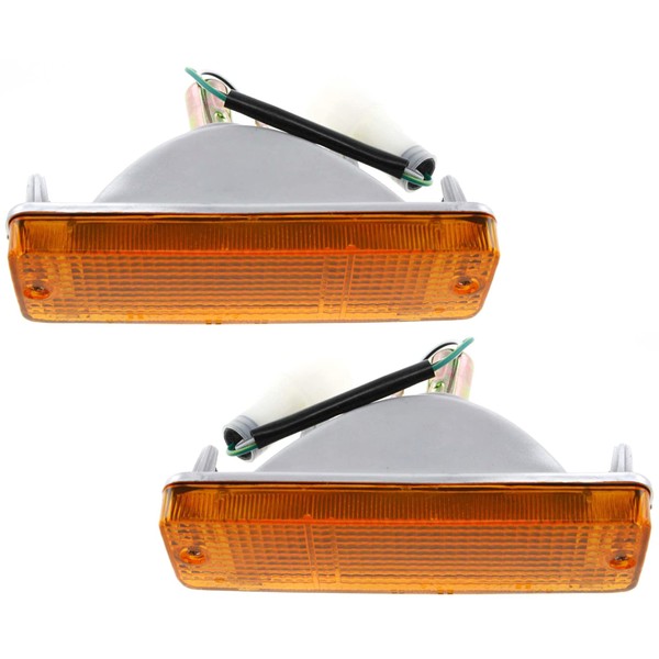 Garage-Pro Turn Signal Light Set of 2 Compatible with 1984-1988 Toyota Pickup, Fits 1984-1989 Toyota 4Runner Front, Driver and Passenger Side Amber Lens