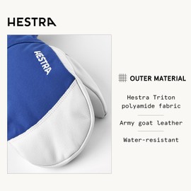 Hestra men's and women's ski gloves: Army Leather, Windproof, Waterproof, Royal Blue, 8