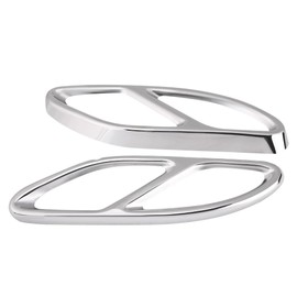 1Pair Car Tail Muffler Tip Pipe Cover Trims for Benz C Class w205 Coupe GLC B Class w246 E class w212 w213 C207 Coupe A class w176 (Silver)