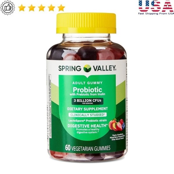 Unbranded Probiotic W/ Prebiotic From Inulin Vegetarian Gummies for Digestive