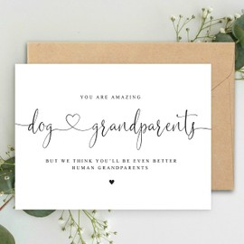 Dog Grandparents to Human Grandparents A5 Card & envelope, You're beìng promoted to grandparents card, Typography Card, Pregnancy Reveal