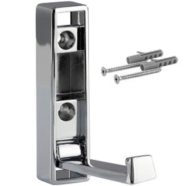 Gedotec JUNUS Folding Clothes Hook for Wall Mounting – JUNUS Clothes Fan Metal Polished Chrome Wall Hook for Screwing On 1 Piece – Mounting Hook Hanger Holder Including Screws