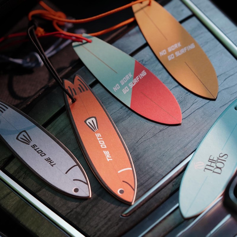 THEDOTS 5 Pack Surfboard Hanging Car Air Freshener, Beach Car
